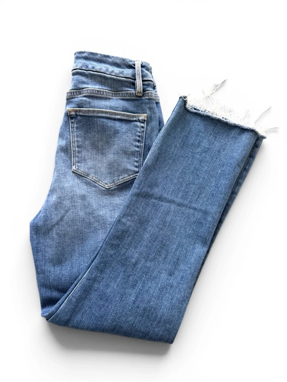 FRAME DENIM LE SUPER HIGH STRAIGHT DRIZZLE RAW AFTER DESIGNER DENIM JEANS SZ 27 - Picture 5 of 6
